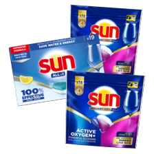 Sun vaatwastabletten of capsules